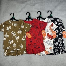 Wonder Nation Outfits Shirts Shorts Boys 5T Lot of 4 Matching 8 Pcs Total NEW