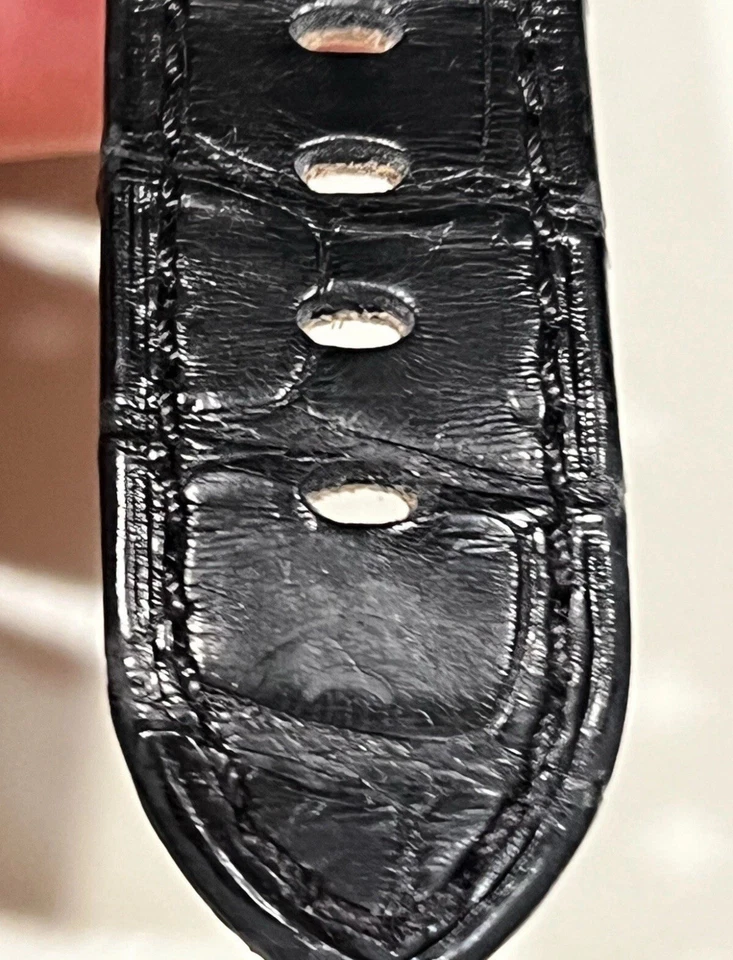 Auténtica correa de reloj Officine Panerai 22 mm negra de cocodrilo OEM Foto 2 de 4