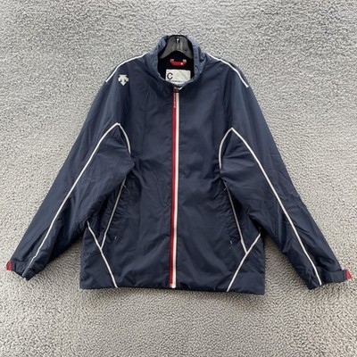 Descente Jacket Men Large Blue CosmicThermo Full Zip Fleece Lined Athletic Japan