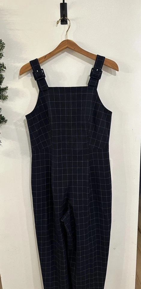 Mono corto Club Monaco con hebilla automática para mujer a cuadros azul marino talla 10 Ret $289 Preppy Foto 4 de 4