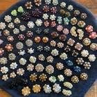 HUGE Lot Vintage Clip On Screw Back CLUSTER Earrings Signed W Germany Milk Glass