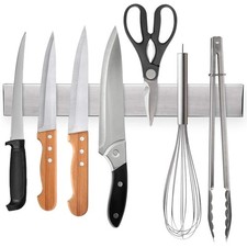 12 Inch Magnetic Knife Strip, Premium Stainless Steel Wall Mounted Kitchen Kn...