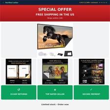 120 in Foldable Projector Screen 16:9 Matte White Wall Mount