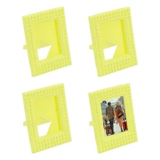 2 x 3 Picture Frame, 4 Pcs Mini Plastic Photo Frame, Yellow