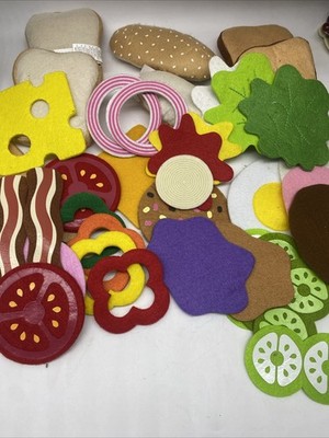 Melissa and Doug Felt Food Lets Make A Sandwich Set - 38 Pieces + Pizza Set