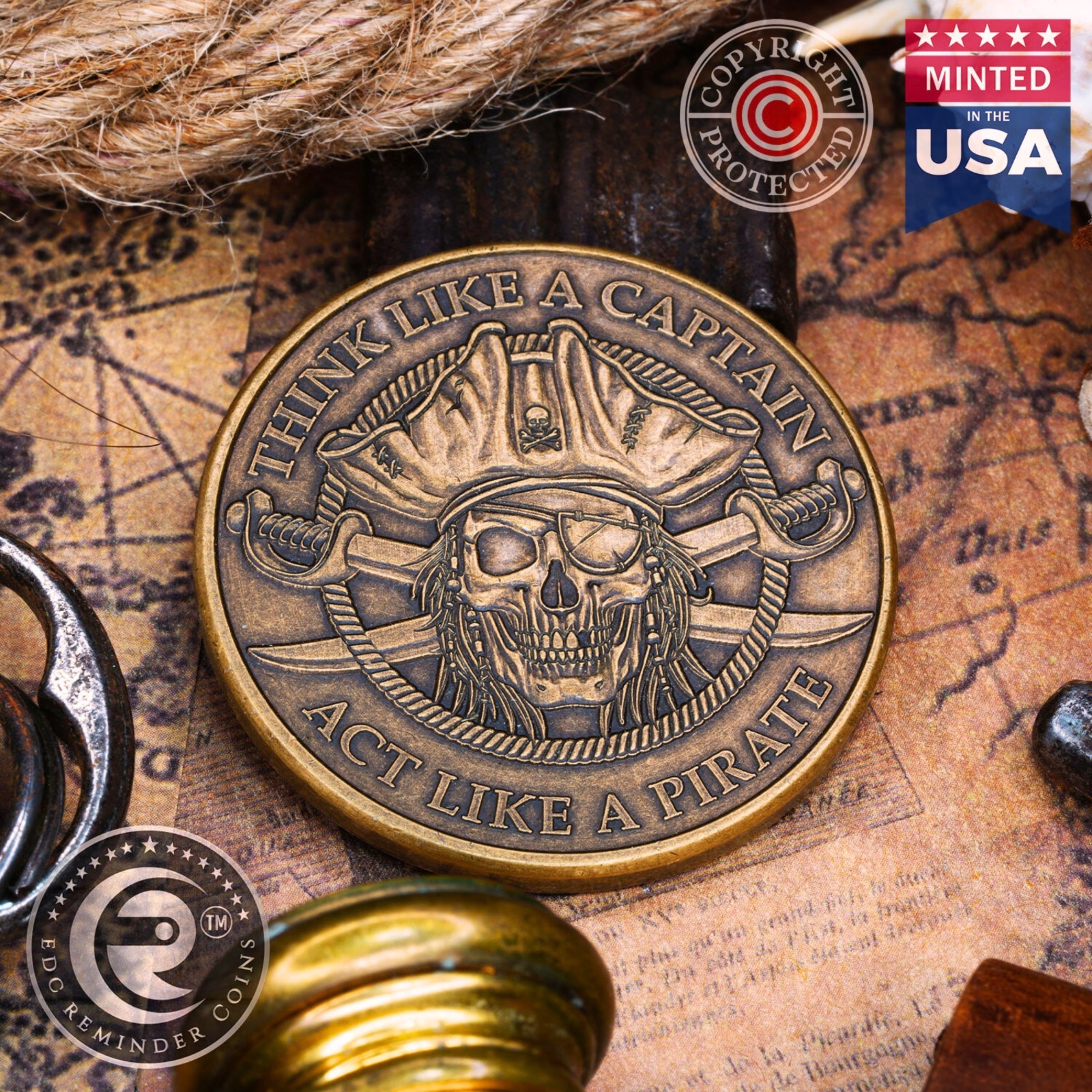 Pirate Coin | EDC Reminder Coins | Skull Octopus Souvenir Challenge Coins