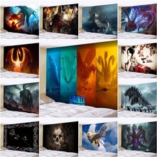 Großes Fantasy Seeungeheuer Godzilla Wandbehang Maiko Wandteppich Hintergrund