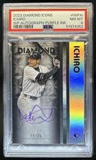 2023 Topps Diamond Icons Ichiro PolychromatINK White Auto Purple Ink #/15 PSA 8