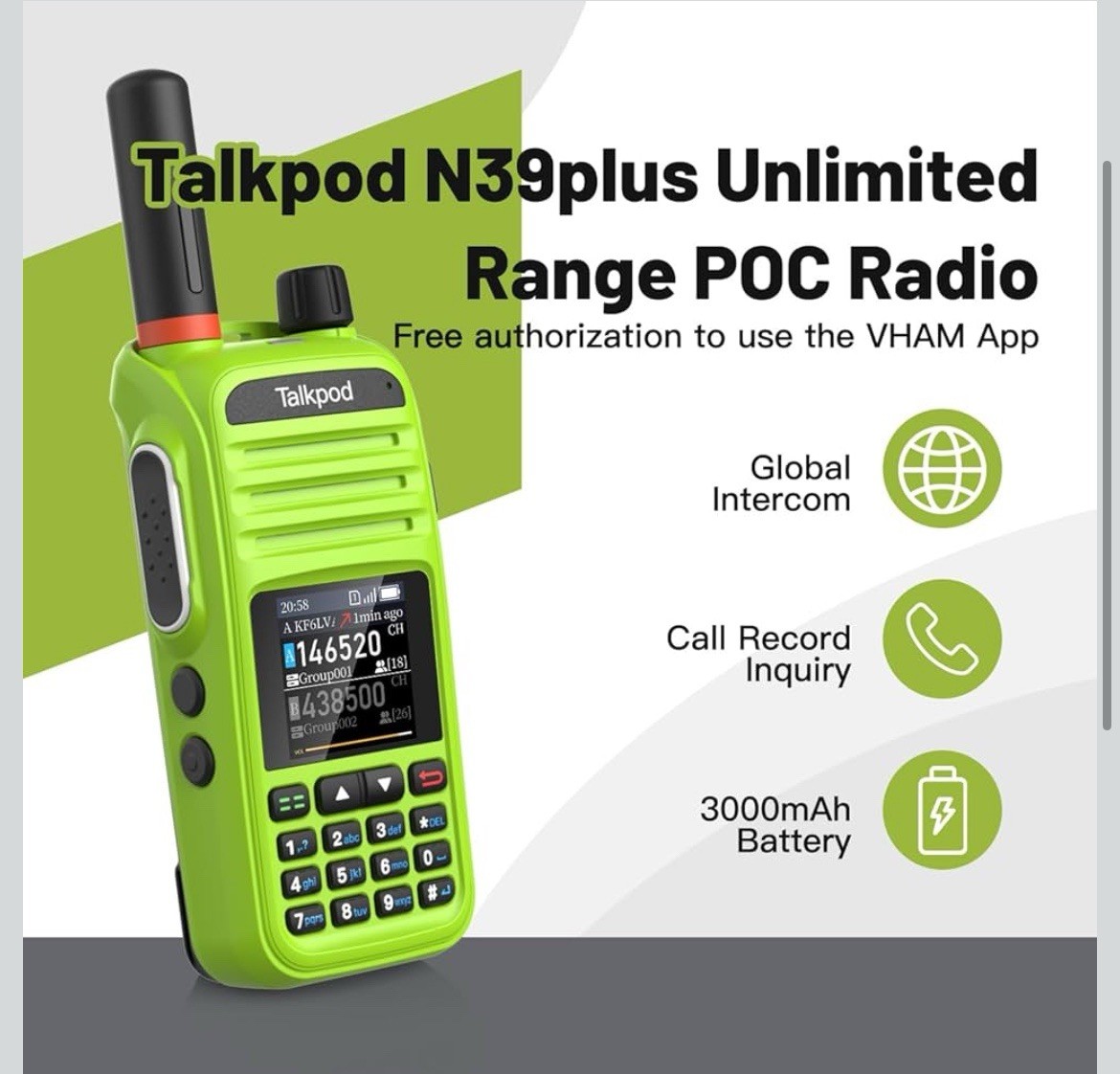 N39plus Rapid Walkie Talkie Unlimited Range, PoC Radios Nationwide PTT Two Wa...