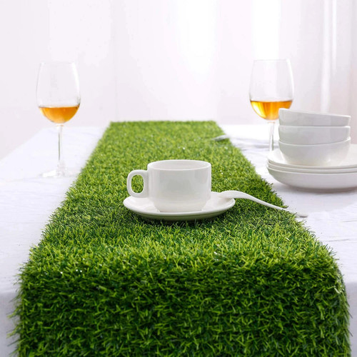 Artificial Synthetic Grass Table Runner Farm Barn Soccer Video Game Party - Picture 2 of 3