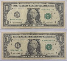 LOTE De Billetes De 1 Dolar Con ESTRELLA A�O 2013. Pertenecen a los GEMELOS .