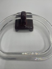 Vtg Porcelain Towel Wall Mounted Ring MCM Restoration Style Maroon Goddess