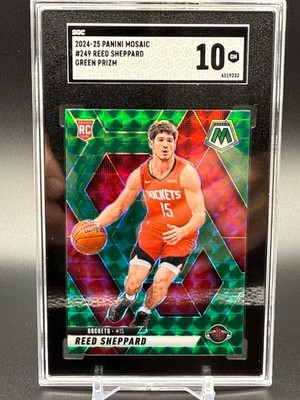 2024-25 Panini Mosaic - Rookies Reed Sheppard #249 Green Mosaic