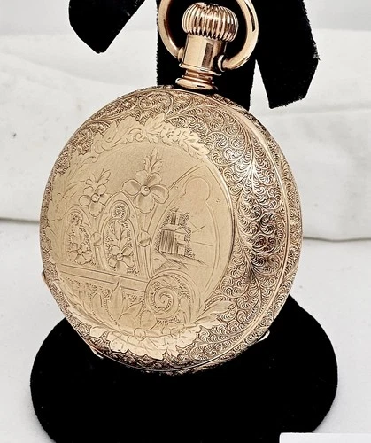 ANTIQUE c1886 ELGIN HEAVY GOLD FILLED 18S GR 100 15J OPEN FACE POCKET WATCH,RUNS