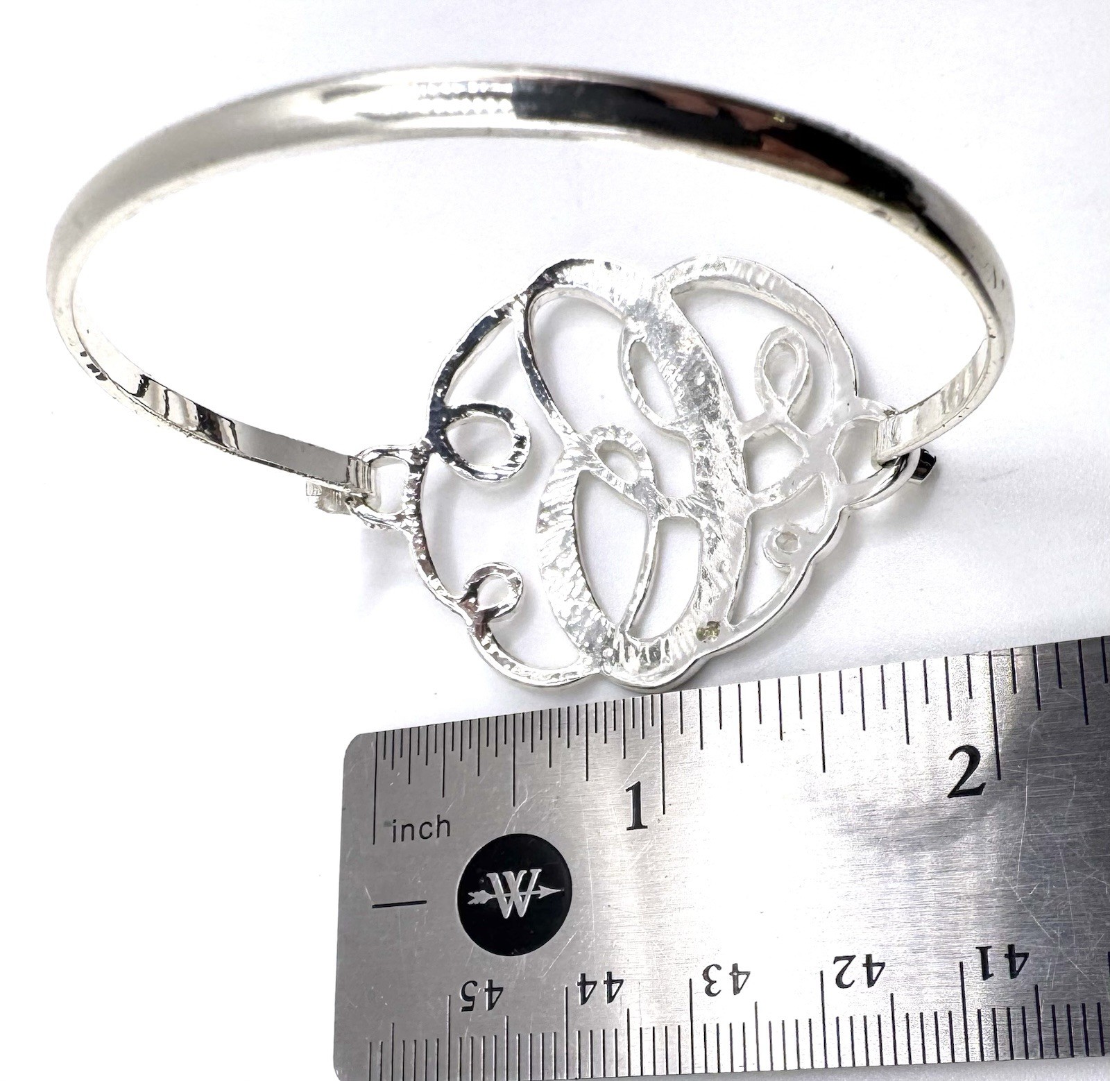 Initial C Bangle Bracelet Script Monogram 1.75" L… - image 6