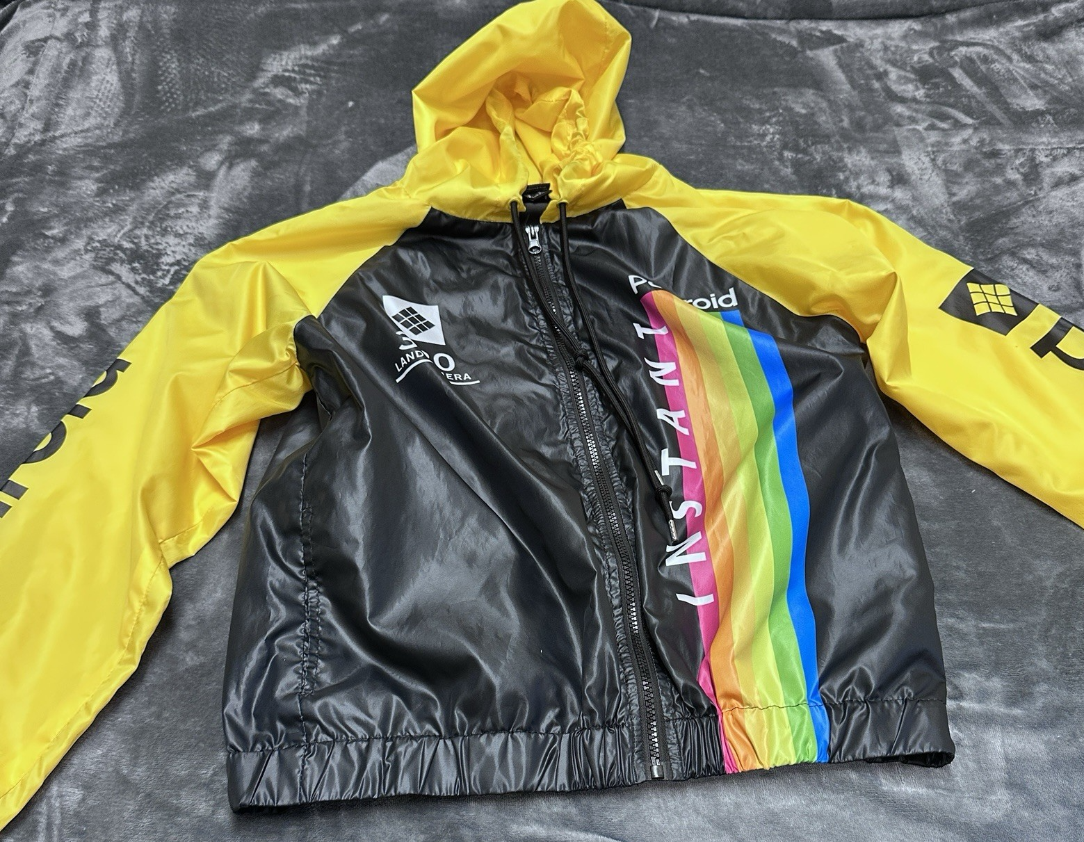 Polaroid 320 Yellow Land Camera Jacket with One Step Flash Zip Windbreaker Medium-image