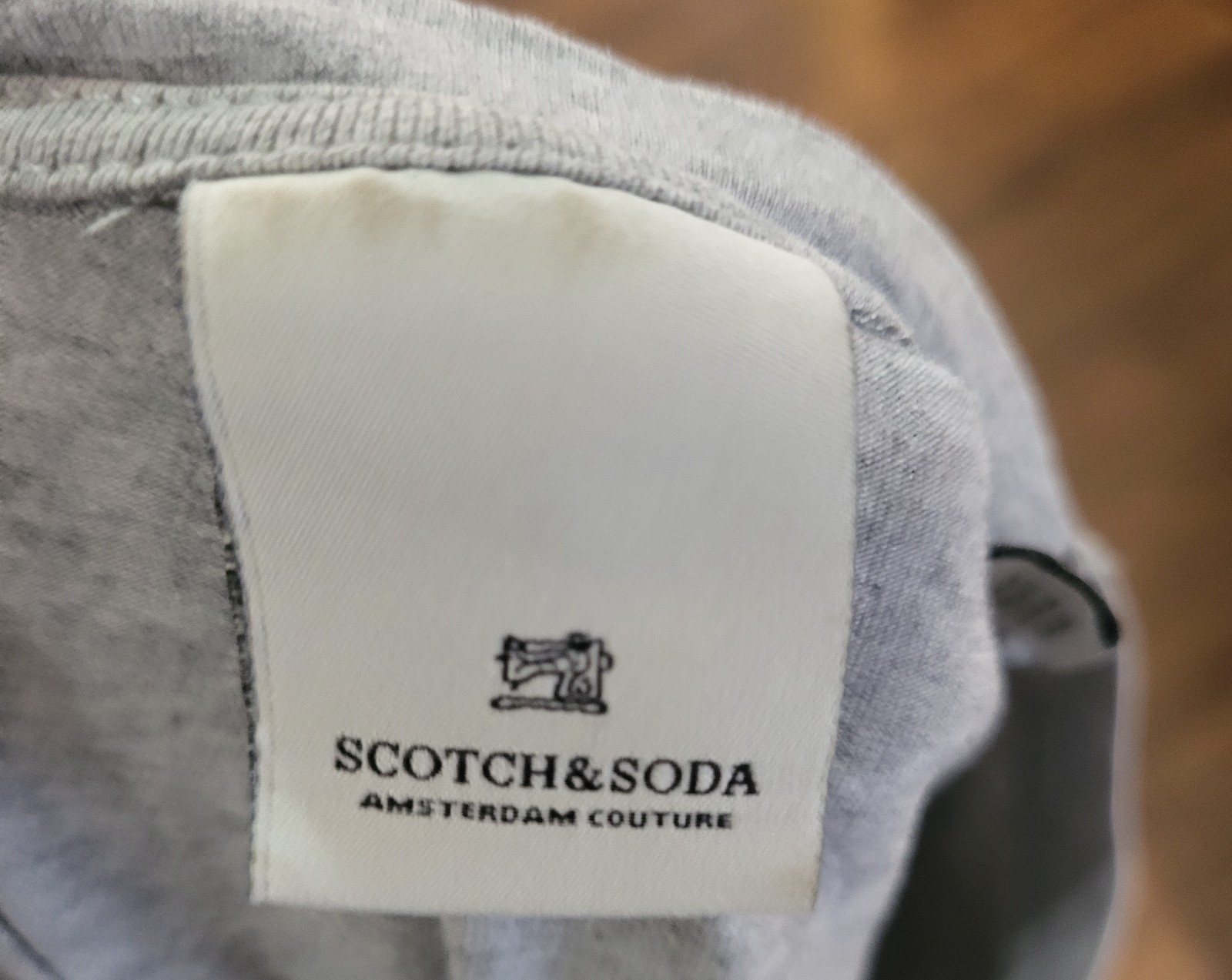 Scotch & Soda Mens T Shirt Gray L Modern Chest Logo Amsterdam Couture Preppy