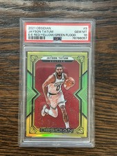 2021 PANINI OBSIDIAN 9 JAYSON TATUM ELECTRIC ETCH RED/YELLOW/GREEN FLOOD