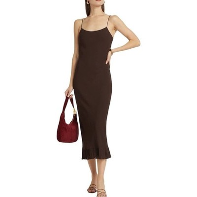 NWT REFORMATION Suki Maxi Dress Brown Sz 12 | eBay