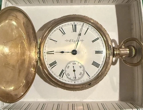 Antique 1900,  Elgin, #217, 15J, Mdl. 4, 18s, Gf Hunter Case Pocket Watch, Works