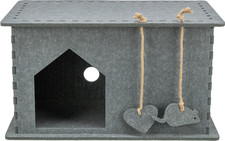Lene Felt Cat Condo - Indoor Cat Furniture - Small Hideaway Cave with Hanging To