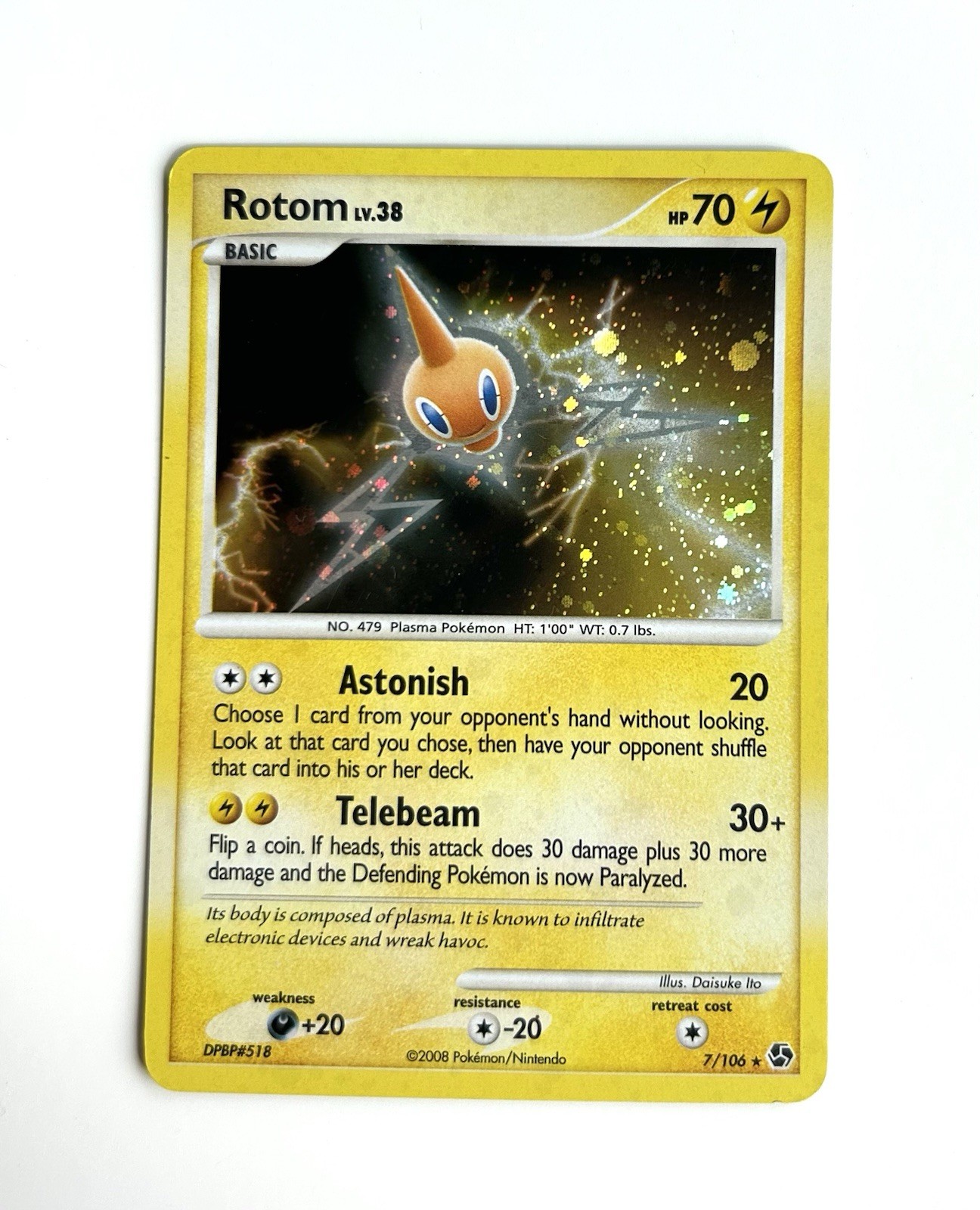 Pokemon D&P Great Encounters Rotom Holo Rare Card 7/106 LP