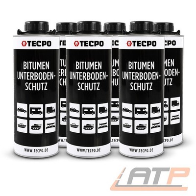 TECPO 6x 1 L UNTERBODENSCHUTZ BITUMEN SCHWARZ STEINSCHLAGSCHUTZ ROSTSCHUTZ 13148