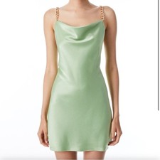NWT Alice + Olivia HARMONY CHAIN STRAP DRAPEY SLIP DRESS