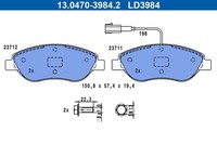 Ate Bremsbelagsatz, Scheibenbremse 13.0470-3984.2 FüR Fiat Lancia Alfa Romeo