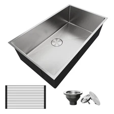 30 Inch Undermount Kitchen Sink,30*16.5 Inch Single Bowl Kitchen Sinks,SUS304...