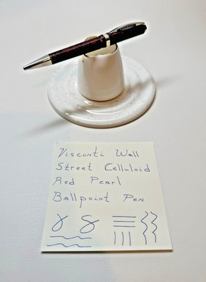 Visconti ''Wall Street'' Celluloid Red Pearl Ballpoint Pen w/New Refill Installed