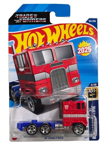 Brandneu ungeöffnet 2025 Hot Wheels HW Screen Time #6 Transformers Optimus Prime