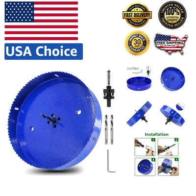8 1/4 Inch HSS Bi-Metal Hole Saw with Arbor - Precise Cutting for Wood & Plastic