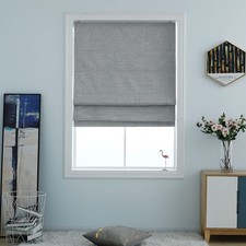 Everyday Celebration Roman Shades 35" W X 64" H Pewter Cordless Room Darkening