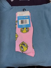 Looney Tunes Tweety Bird Crew Socks Pink Retro Cartoon Unisex Size: 6-12