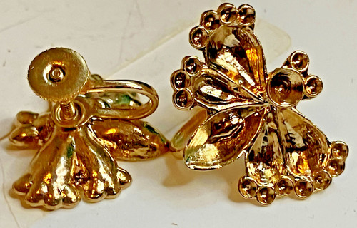 Vintage Lot Of 30 Metal Butterfly Screwback Earring Jewelry Making Findings