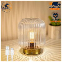 Tischlampe Kabellos Aufladbar Klare Glas Nachttischlampe Modern Schlafzimmer
