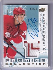 2015-16 Upper Deck Premier Dylan Larkin RC Super Rookies Patch Auto /49