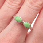 925 Sterling Silver Vintage Real Lime Green Turquoise Ring Size 9