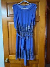 Beautiful Blue Vince Camuto Dress with Silver Sequins Size 10