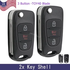 2 For 2012 2013 Kia Sportage Soul Keyless Flip Remote Car Key Fob Shell Case Pad