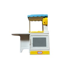 Vintage Little Tikes Party Kitchen Doll House Furniture Counter Stove Blue Top