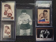 Jack Lamotta x5 Card Lot: 1947-55 Exhibit, 1948 Leaf, 1991 Kayo, Allen &amp; Ginter