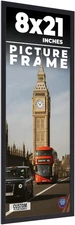 8x21 Frame Black Real Wood Picture Frame Width 0.75 inches | Interior Frame Dept