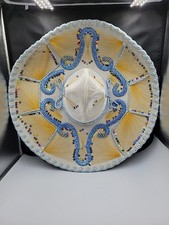 Vintage Mexican Sombrero Hat Sequin Embroidered Charro Decor Colorful 23 22
