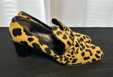 VINTAGE 1960s Herbert Levine Cheetah Spotted Calf Skin Heels w/ Buckle 7-7.5B
