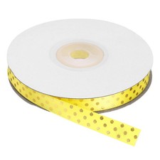 Grosgrain Ribbons 25 Yards 3/8 Inch Yellow with Gold Dots Ribbon Bow