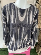 Vintage Mondo Coogi Style Sweater Made in Italy Knit 90s Cosby Biggie Mens Med.