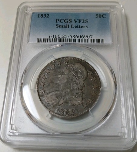 1832 PCGS Graded VF25 Capped Bust Half Dollar