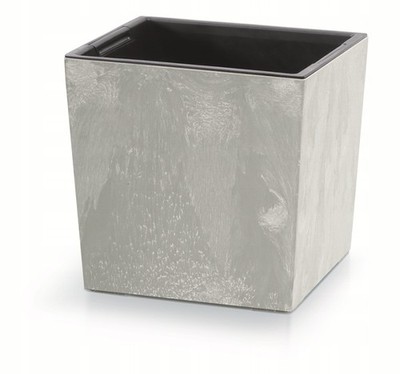 Niedriger, quadratischer Blumentopf URBI DURS240LE | Beton